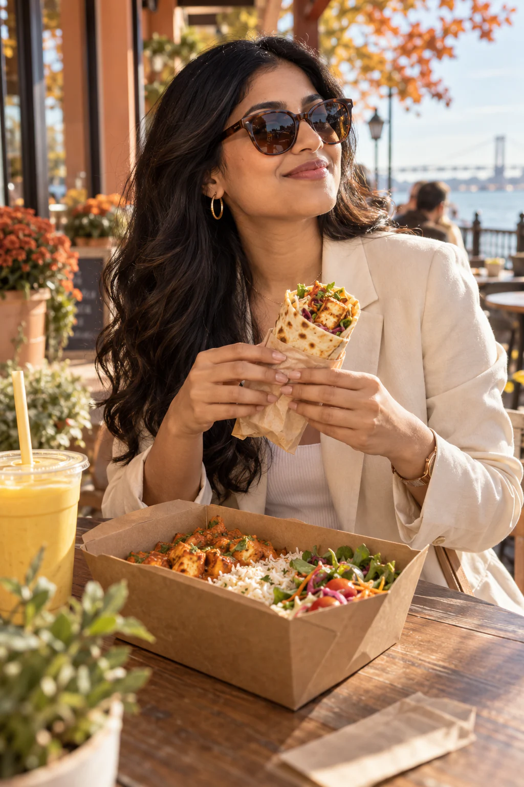 WRAPS & FRANKIES, an editorial scene enjoying Indian food
