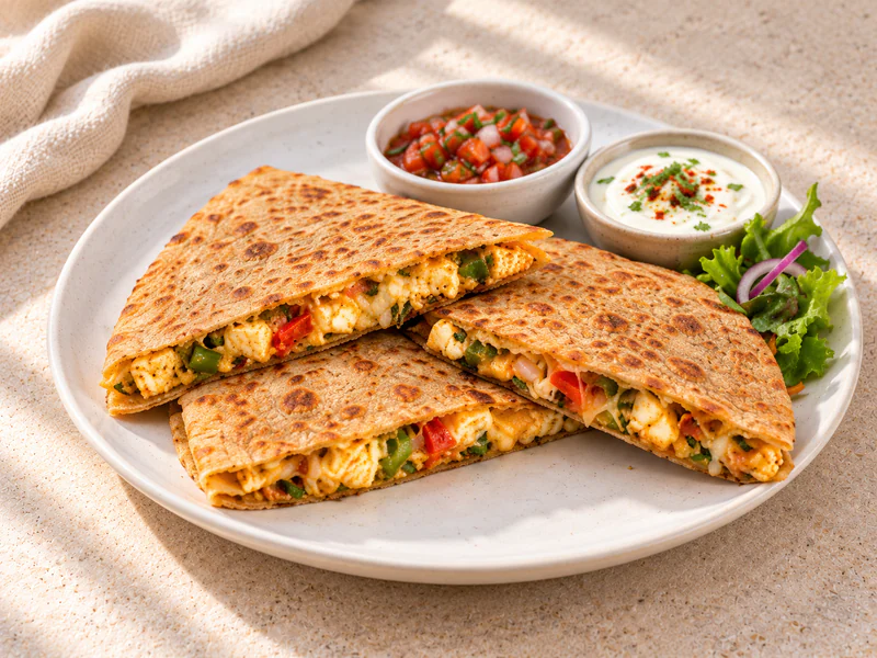 Paneer Stuffed Press Paratha